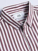 Men Stripes Red Shirts