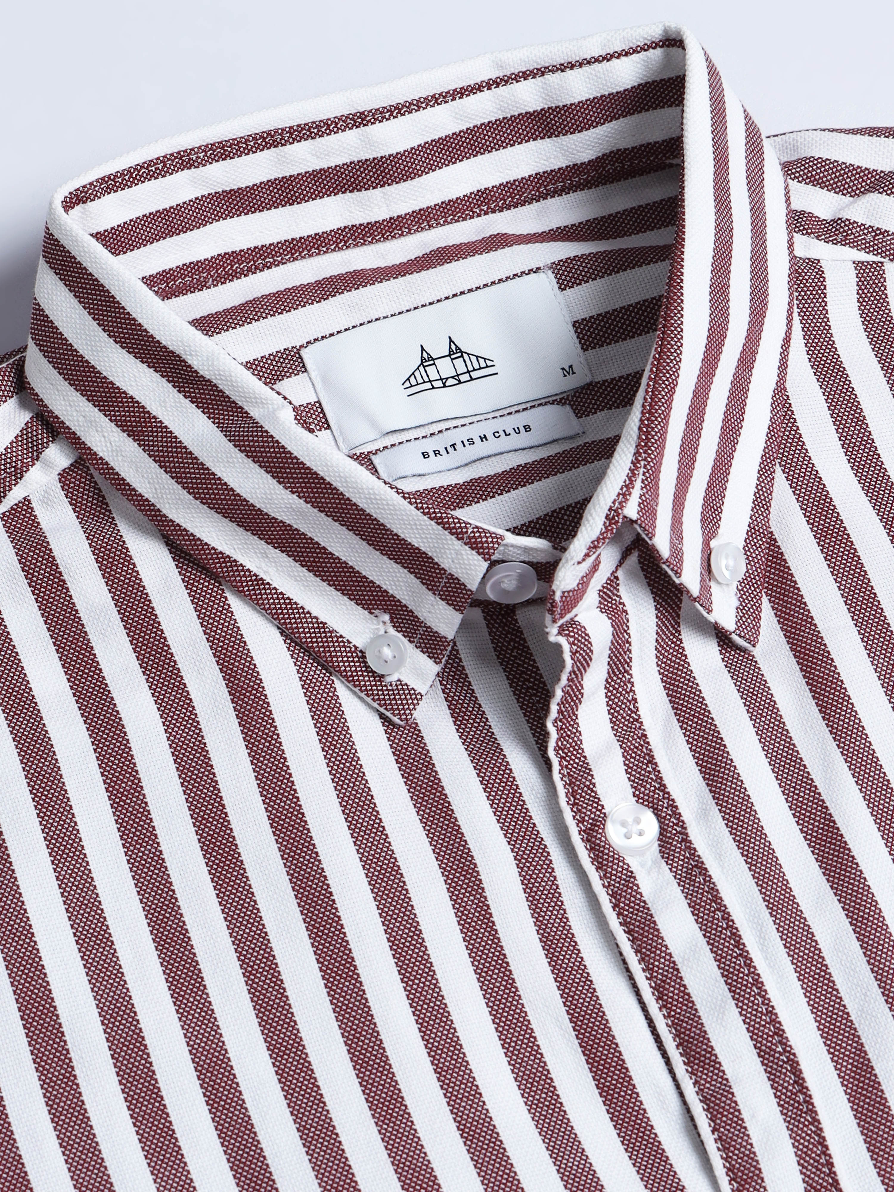 Men Stripes Red Shirts