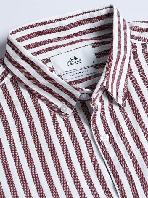 Men Stripes Red Shirts