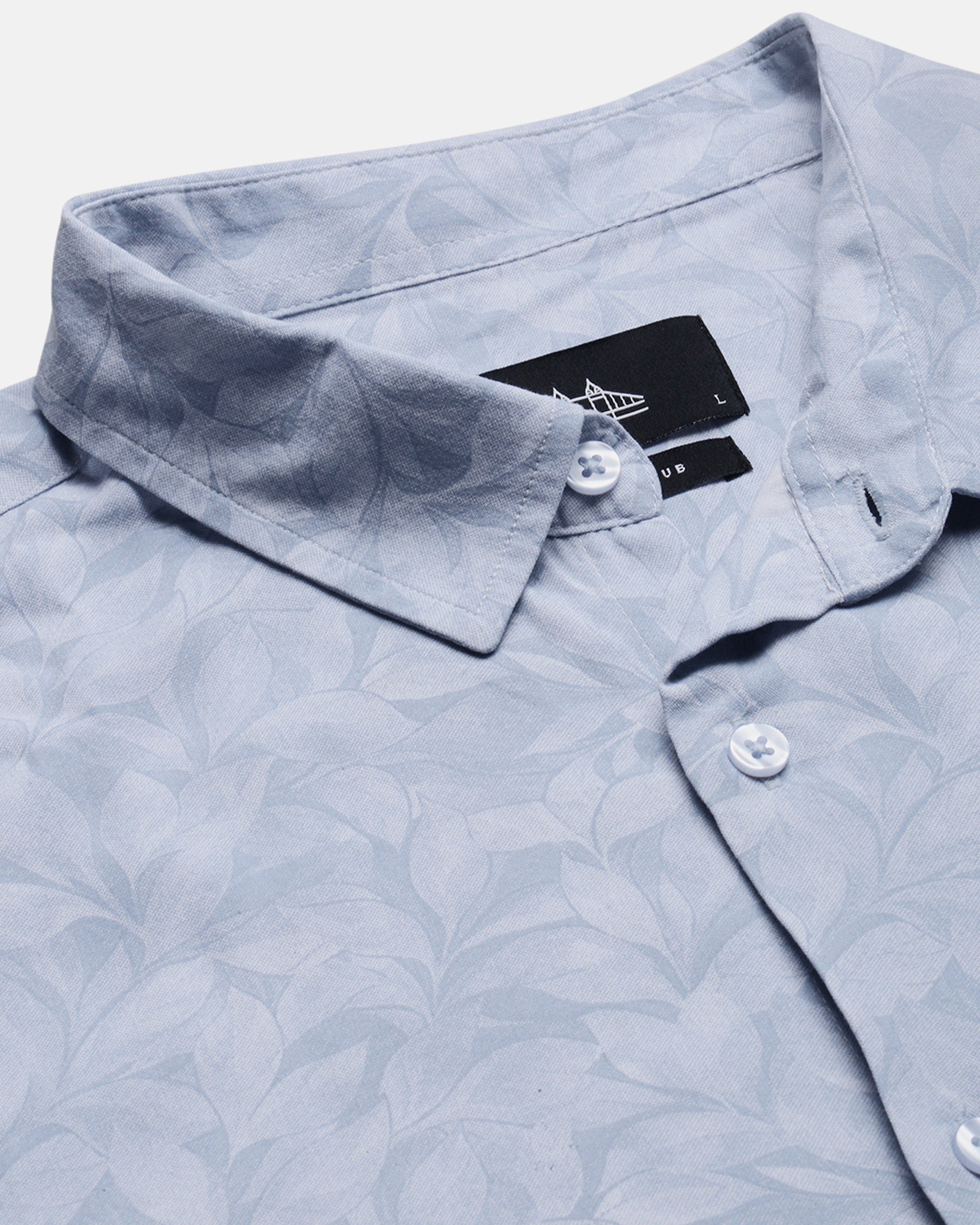 Men Smart Slim Fit Floral Printed Spread Collar Cotton Formal Shirt