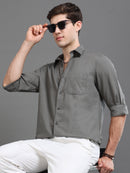 Men Smart Cotton Linen Slim Fit Shirt