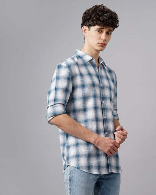 Moklino  Checks Slimfit  Cotton Casual Shirt