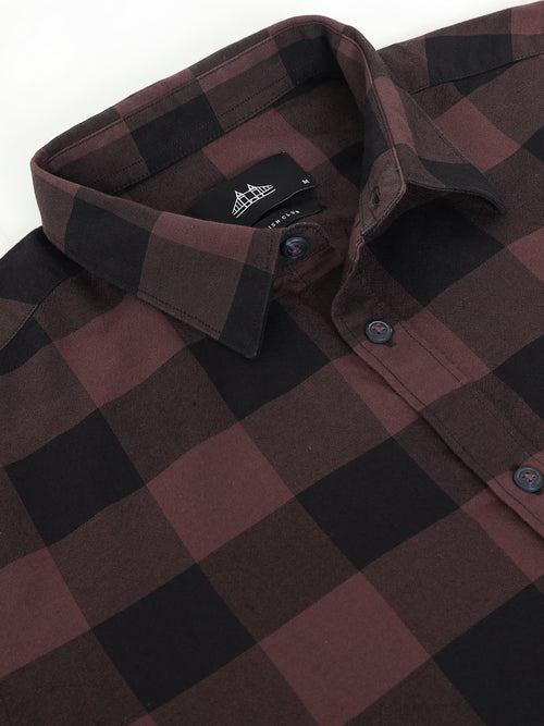 Men Smart Slim Fit Buffalo Checks Checked Casual Shirt