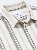 Men's Cotton Linen Dobby Stripes Shirt