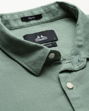 Green Self Design Dobby Casual Shirt
