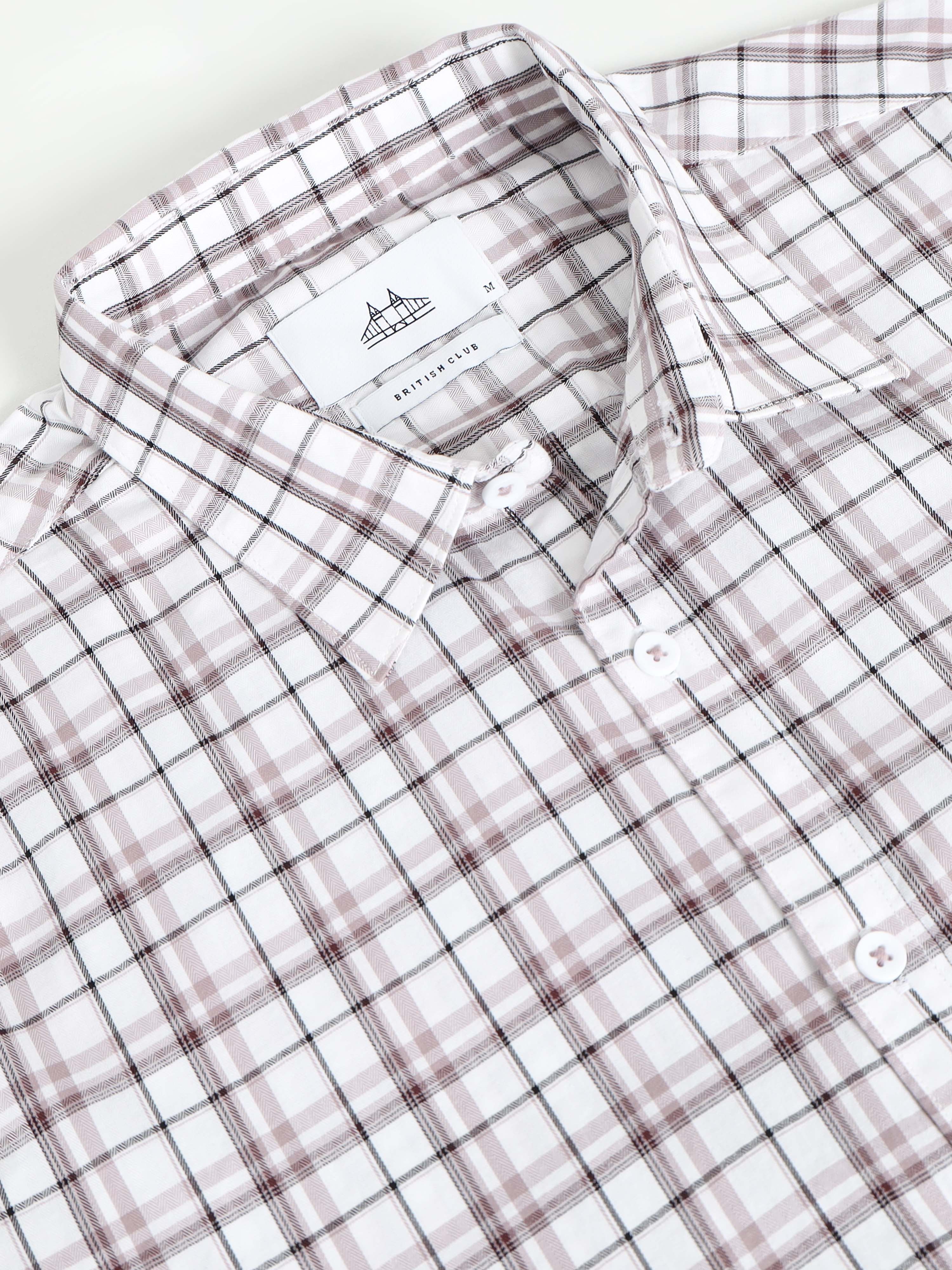 Men Smart Slim Fit Checked Casual Shirt