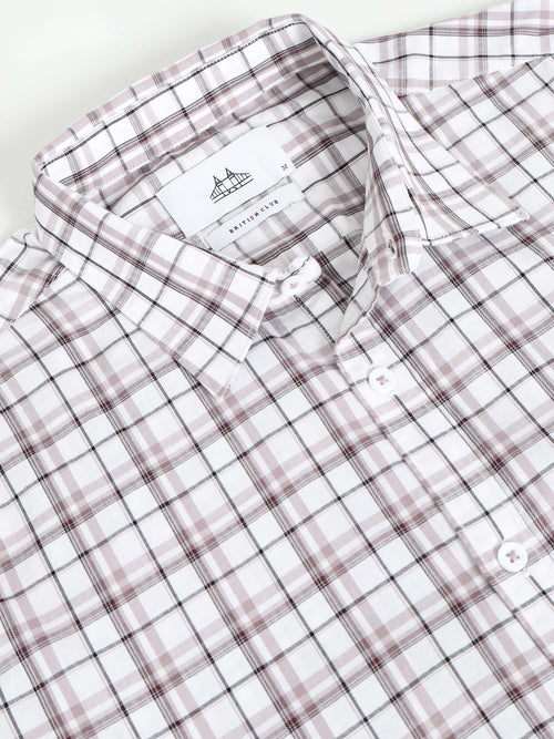 Men Smart Slim Fit Checked Casual Shirt