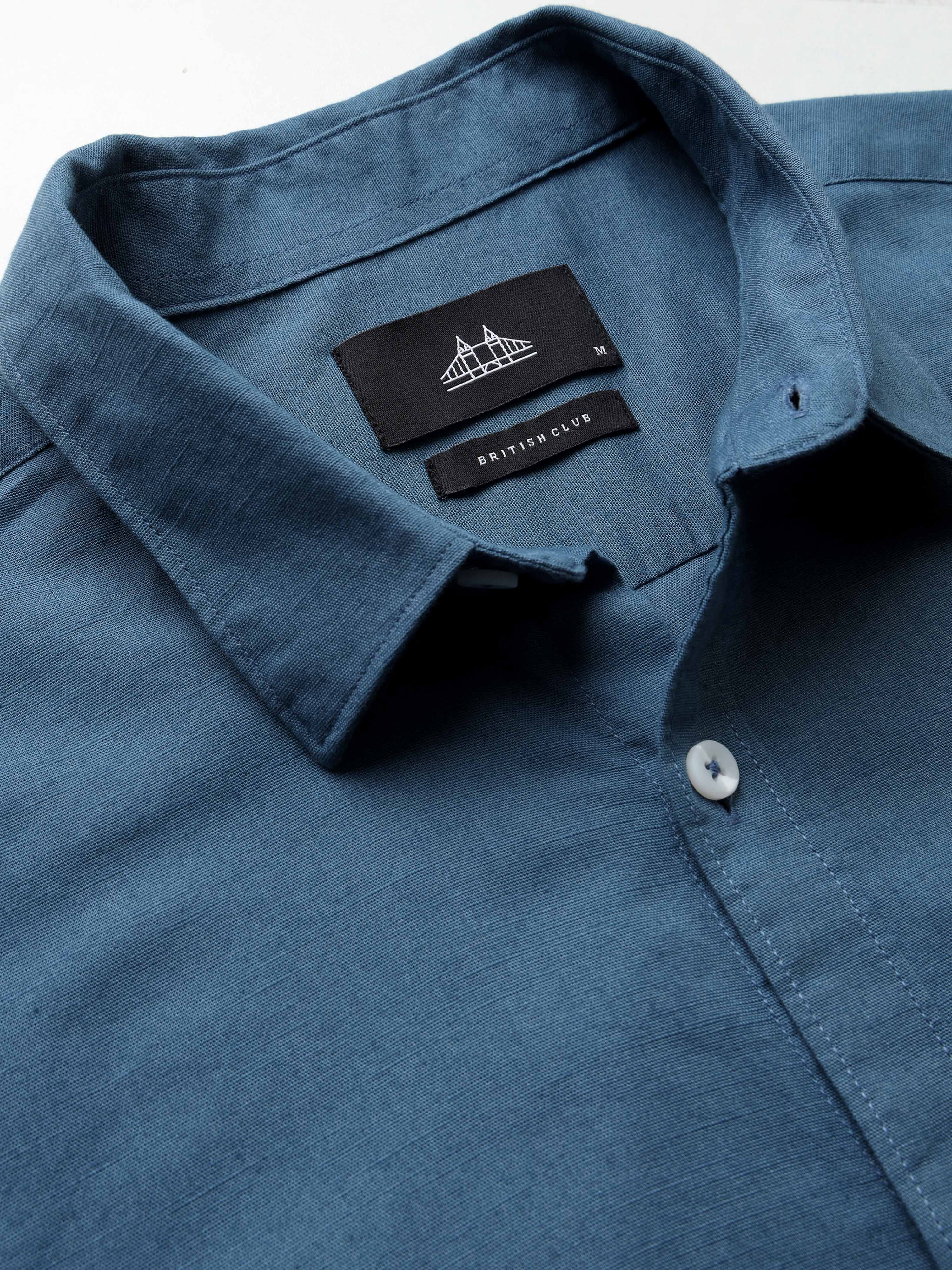 Men's  Slub Slim Fit Solid Shirt