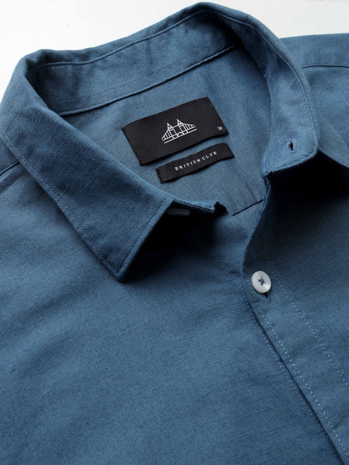 Men's  Slub Slim Fit Solid Shirt
