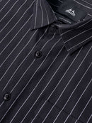 Smart Slim Fit Vertical Striped Spread Collar Cotton Casual Shirt