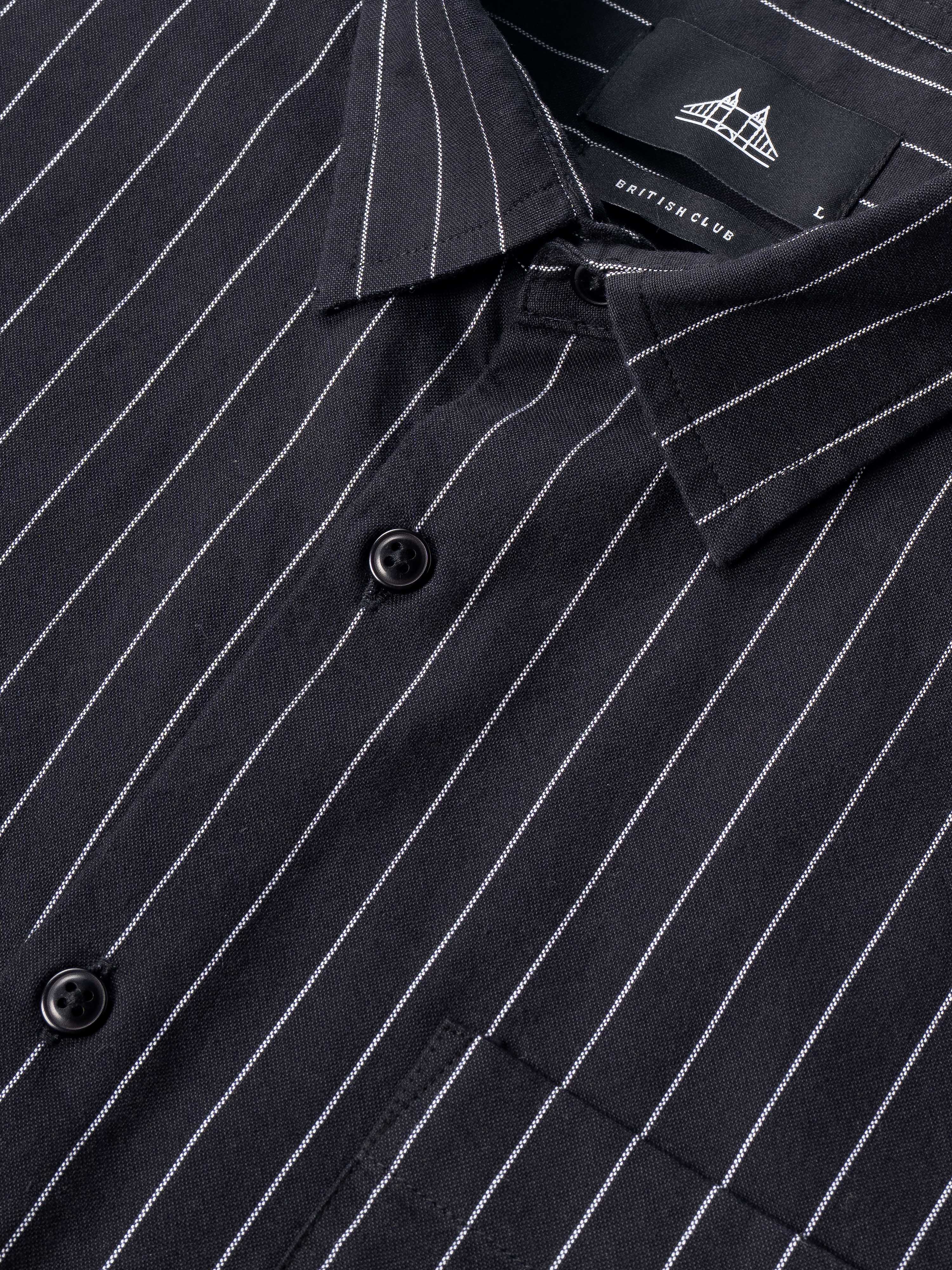 Smart Slim Fit Vertical Striped Spread Collar Cotton Casual Shirt