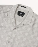 MEN'S REGULAR FIT SELF DESIGN SHIRT