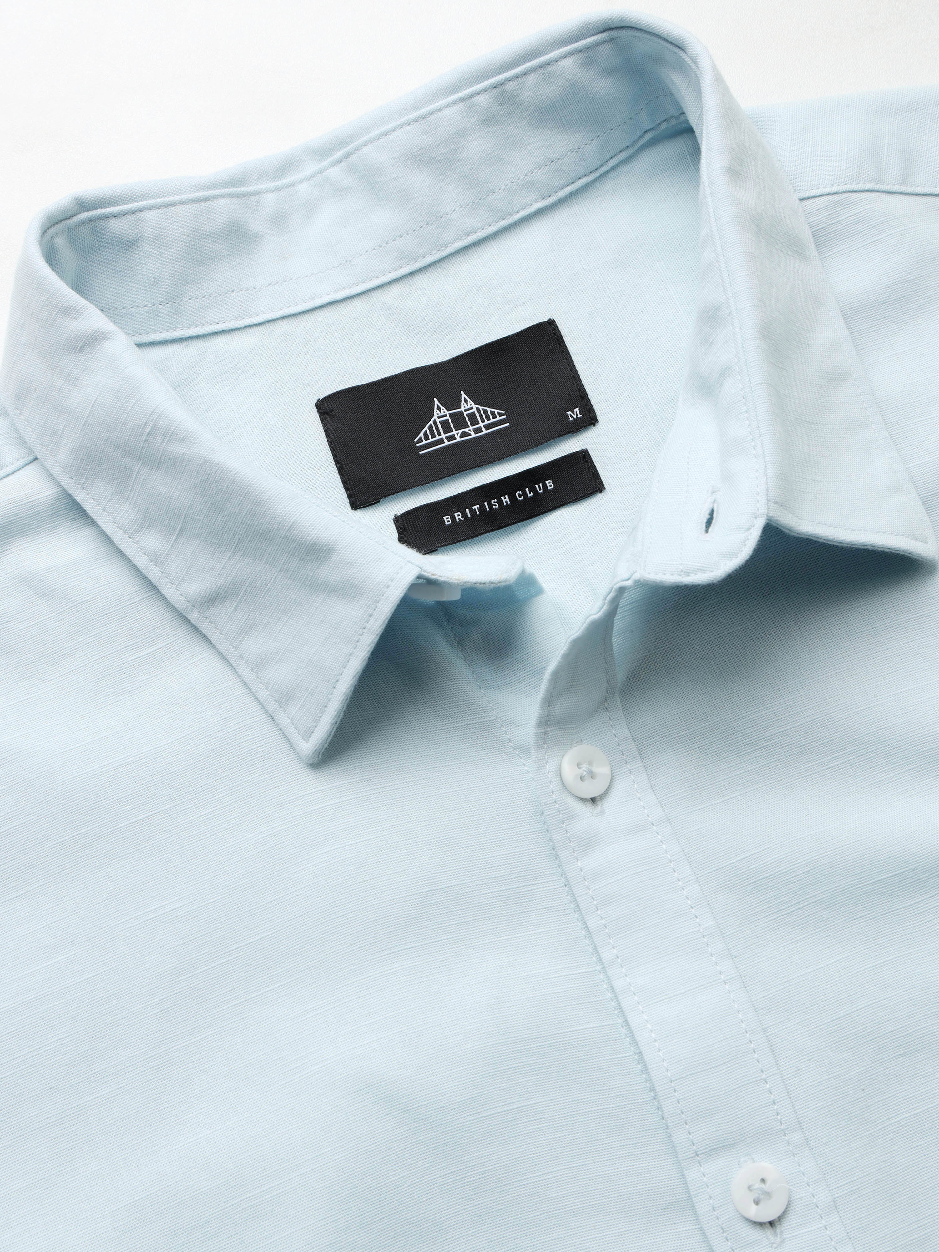 Men's Slub Slim Fit Solid Shirt