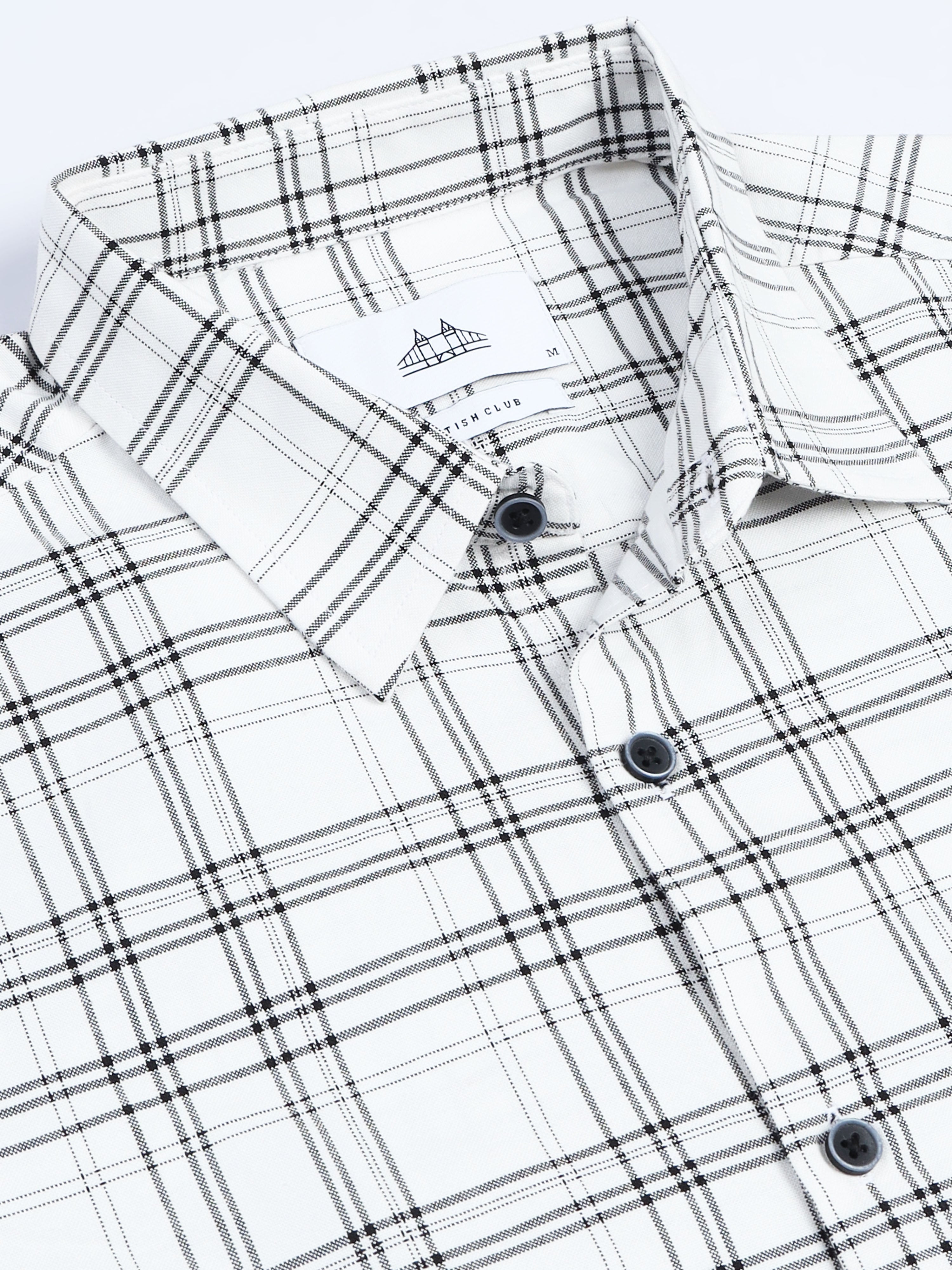 Men's Premium Oxford White Checks Shirt