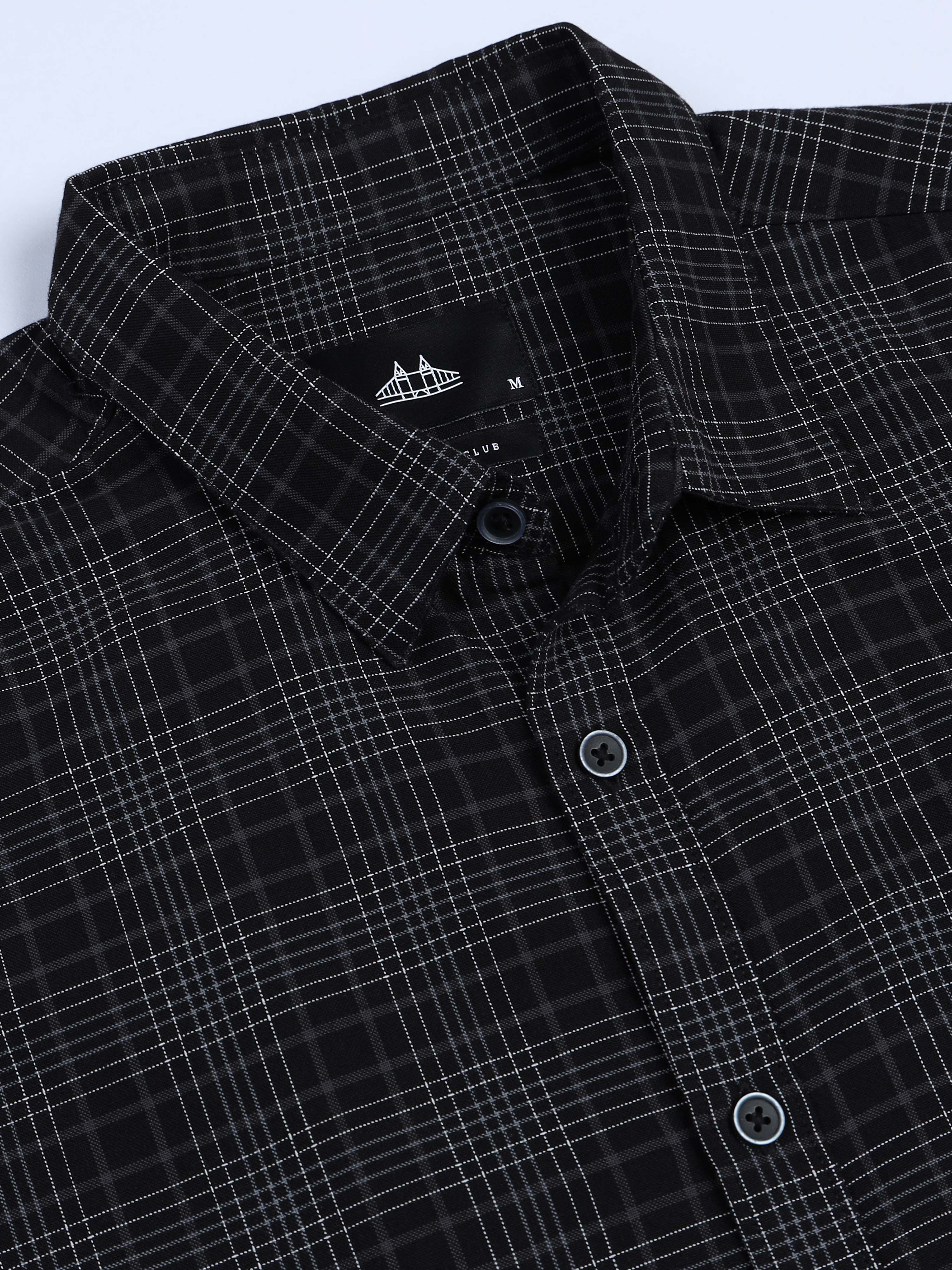 Men's Premium Oxford Black Checks Shirt