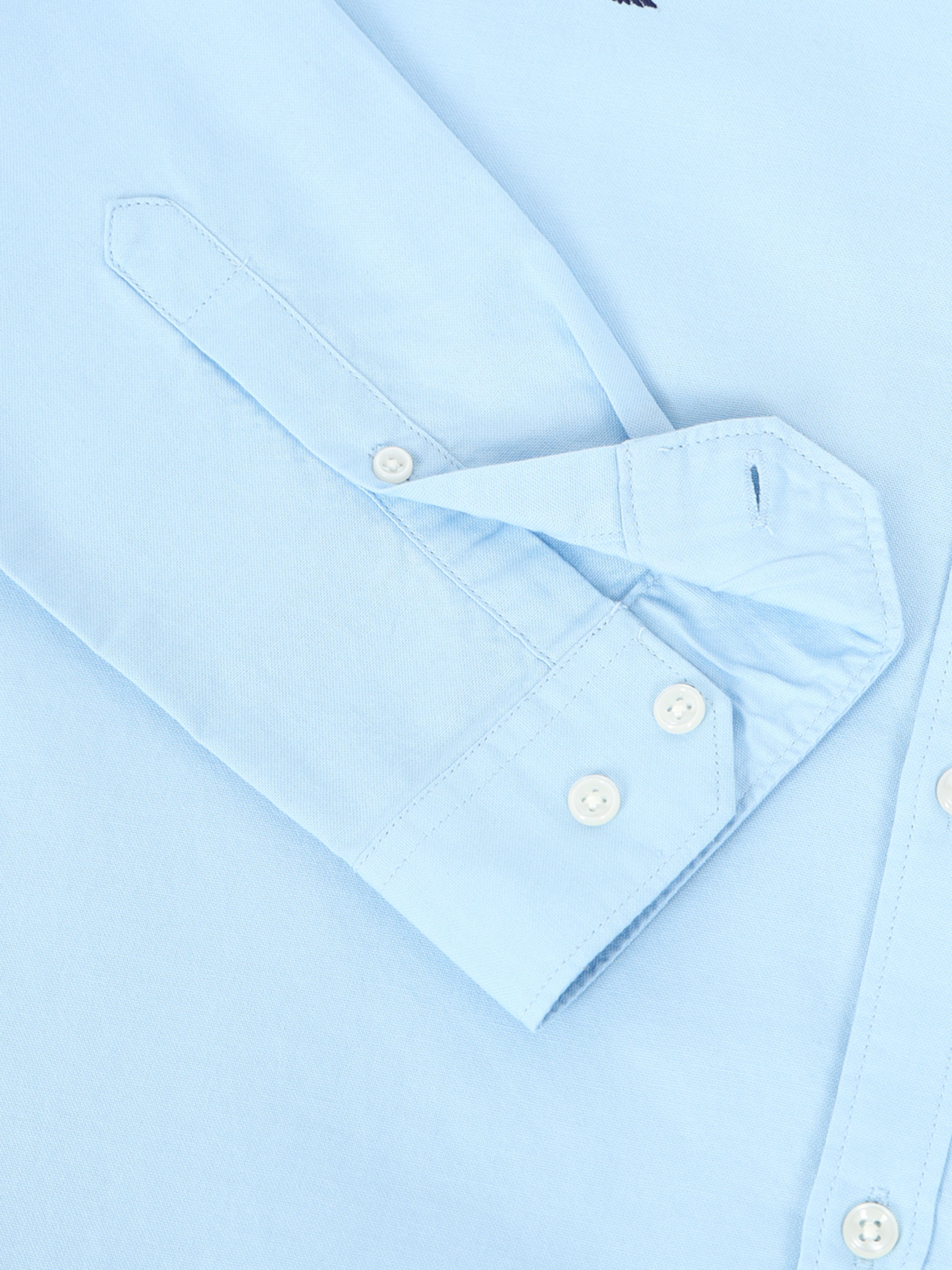Men Oxford Embroidary Slim Fit Shirt