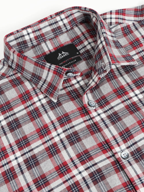 Men Smart Slim Fit Tartan Checks Checked Shirt