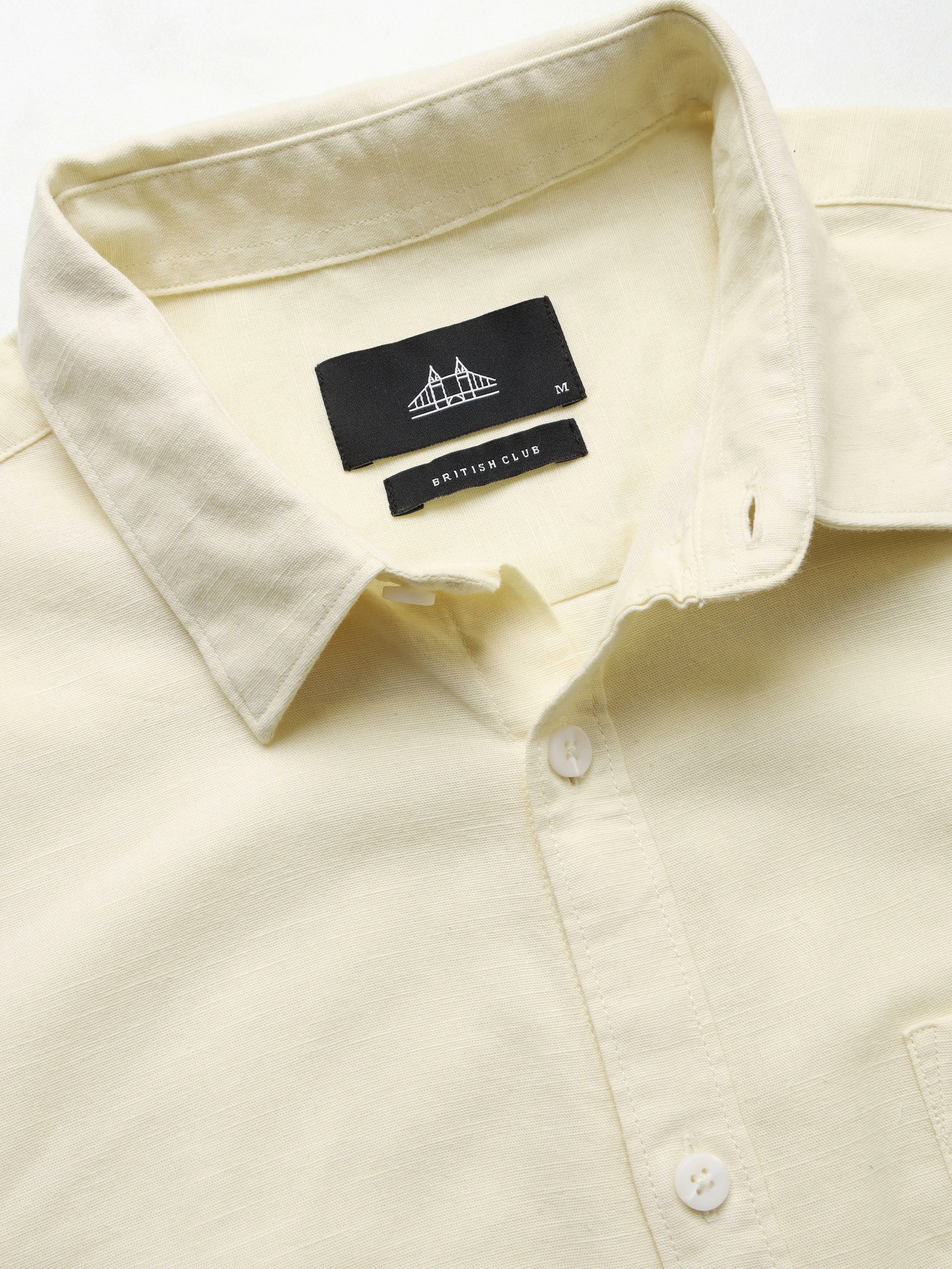 Men's Slub Slim Fit Solid Shirt