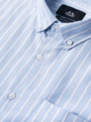 Men Smart Fit Vertical Striped Button-Down Collar Cotton Casual Shirt