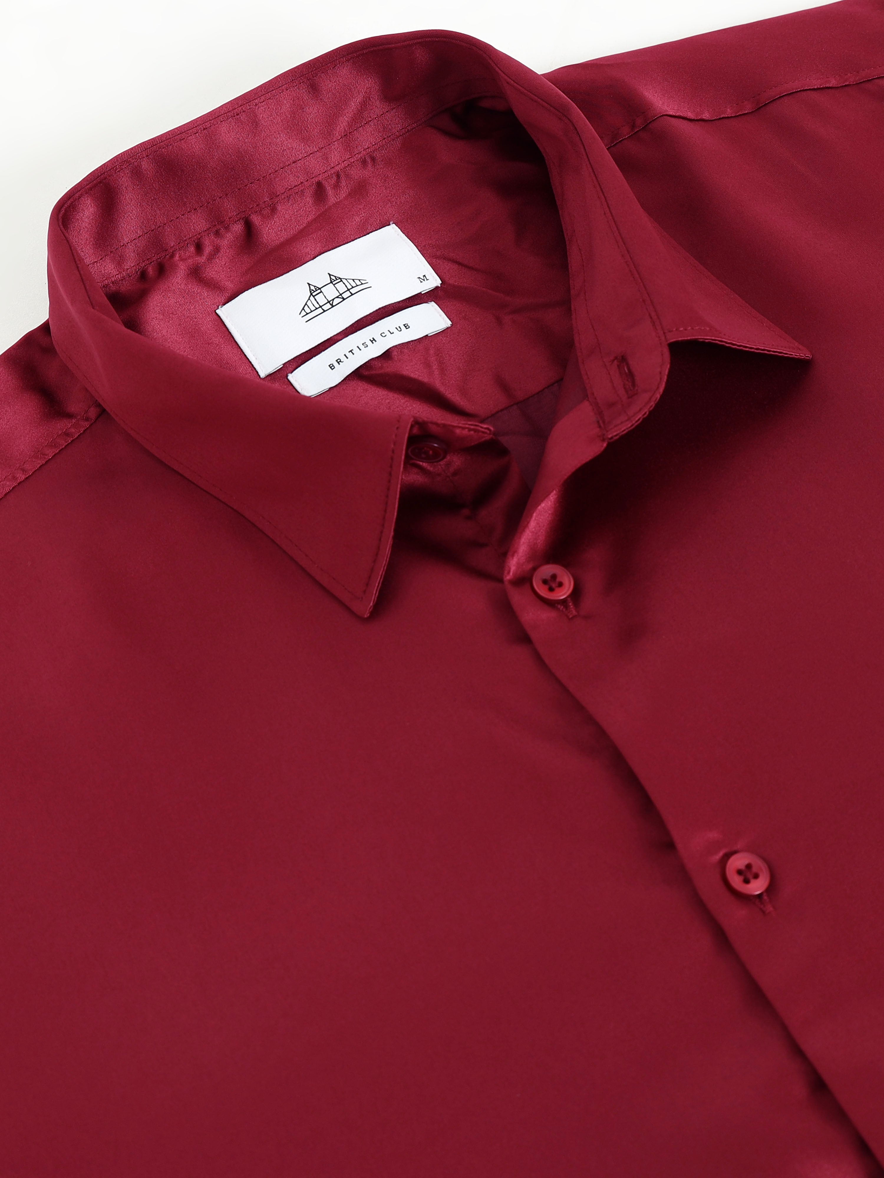 Men Spread Collar Smart Slim Fit Casual Shirt