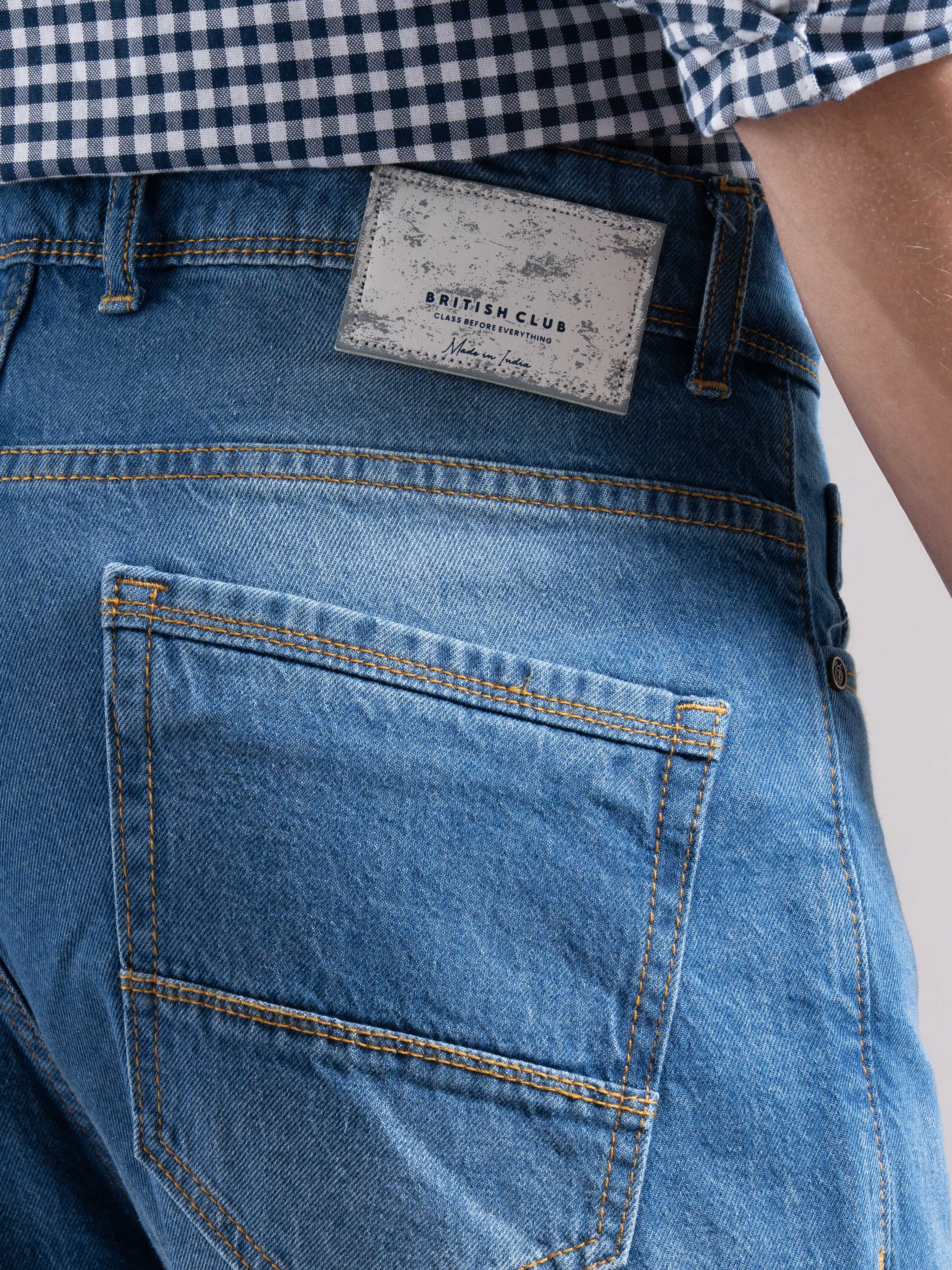 Men Smart Slim Fit Mid-Rise Light Fade Jeans