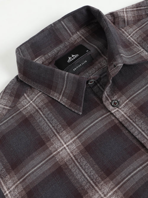 Men Smart Slim Fit Checked Casual Shirt
