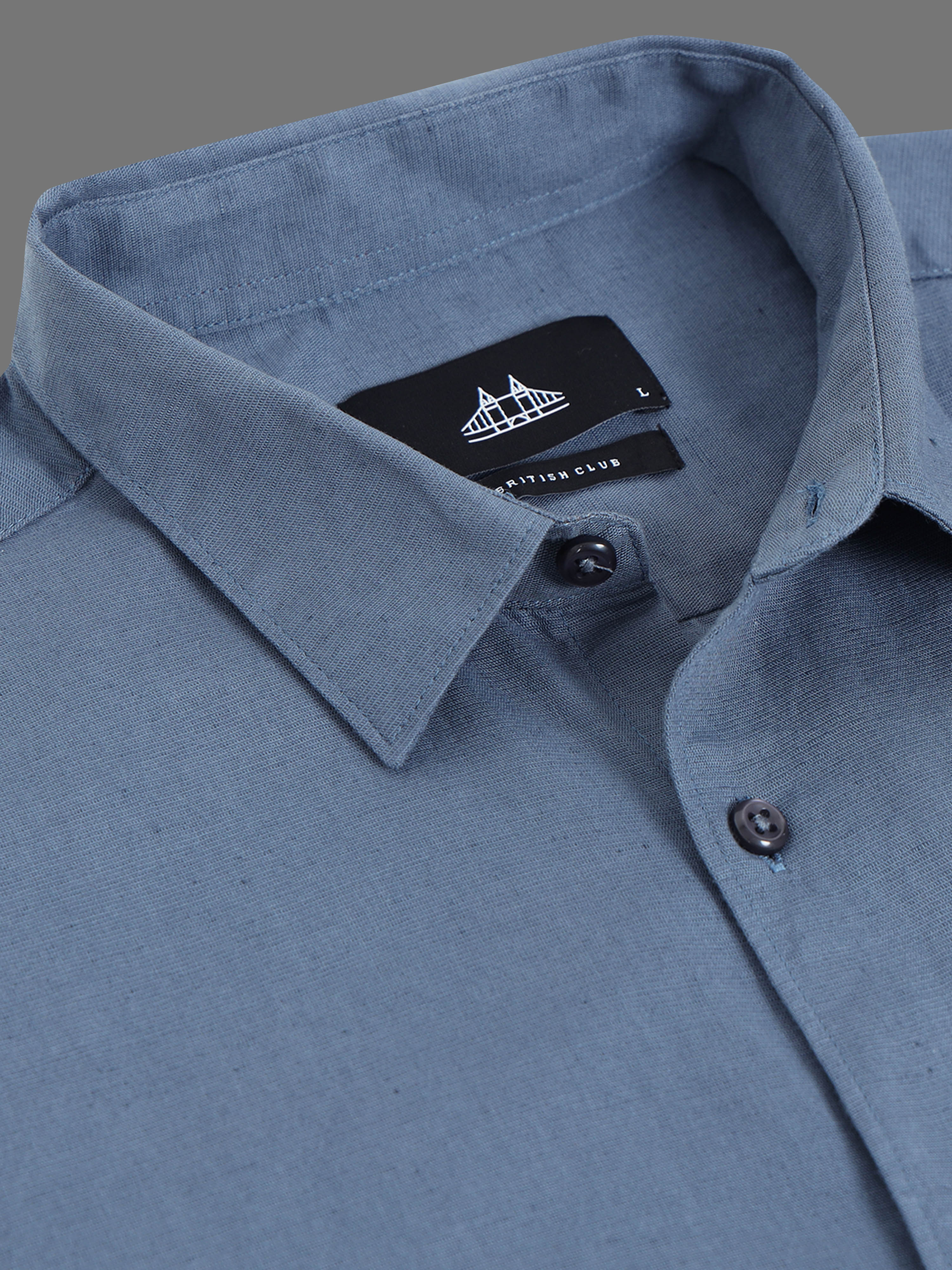 Men Smart Cotton Linen Slim Fit Shirt