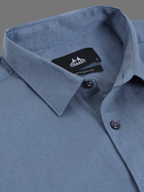 Men Smart Cotton Linen Slim Fit Shirt