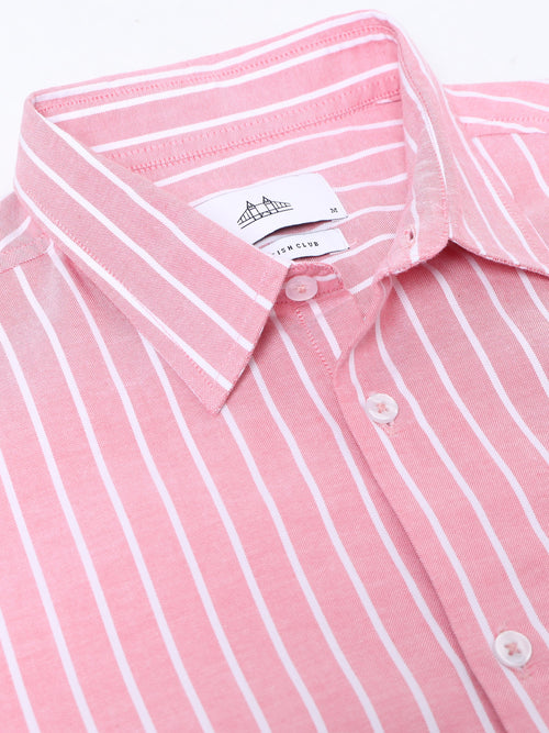 Men Smart Slim Fit Striped Casual Shirt