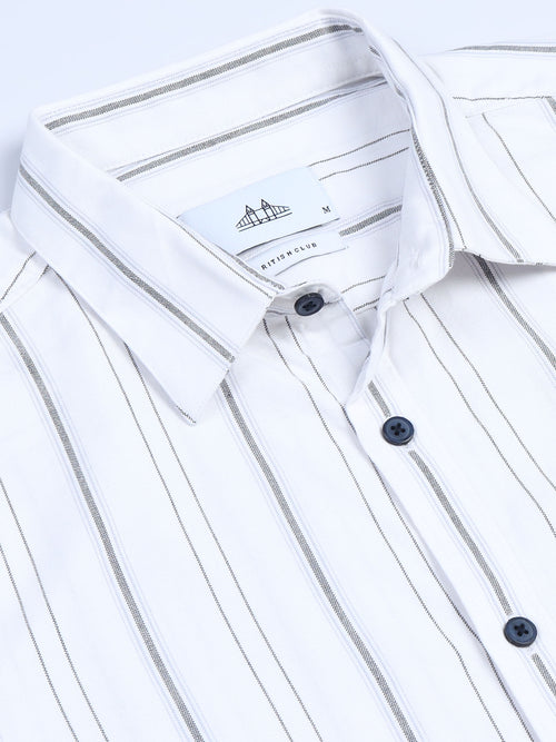 Men's Melange Twill White Checks Shirts