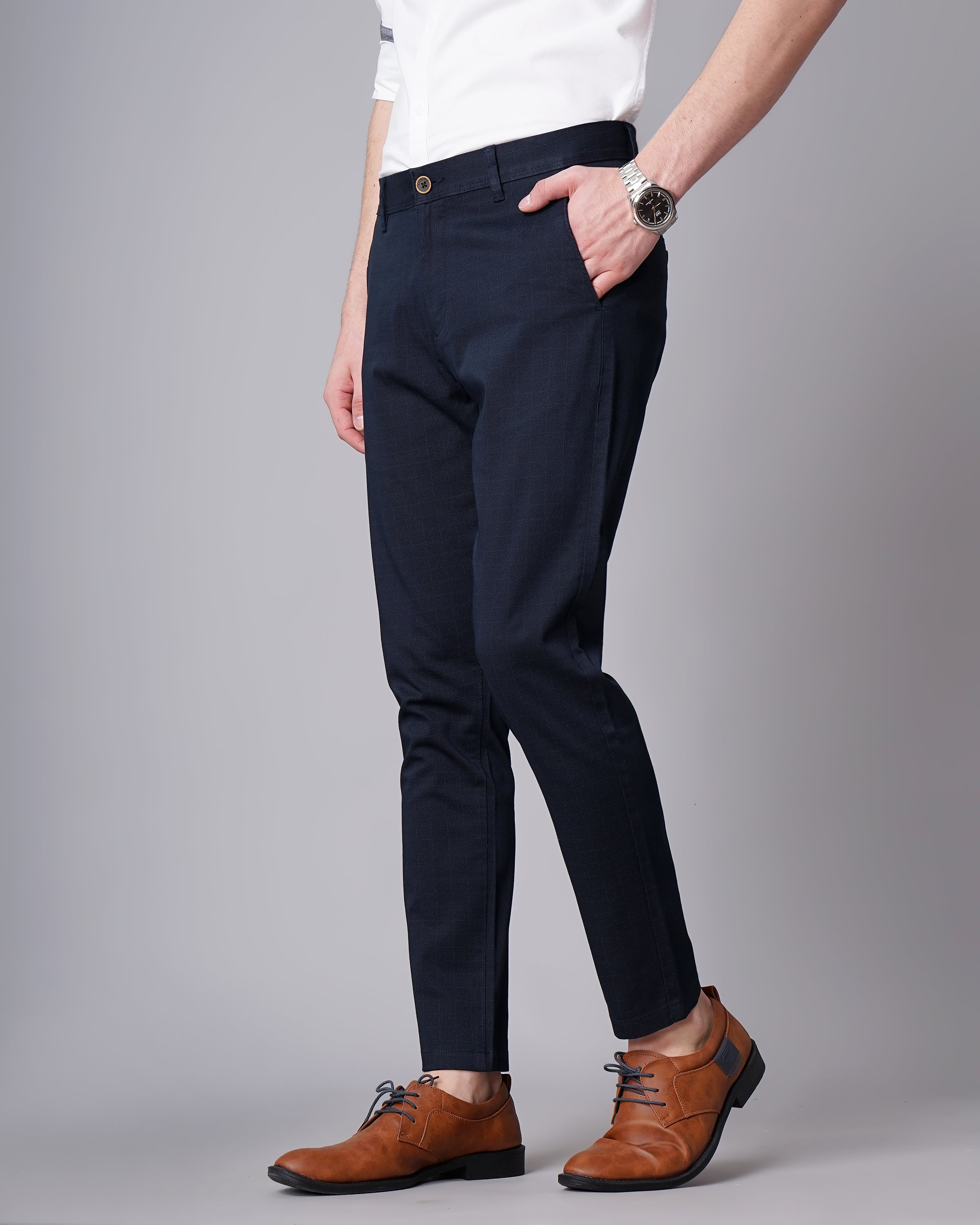 Slim Fit Flat-Front Trousers