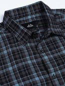 Men's Melange Twill Blue Checks Shirts