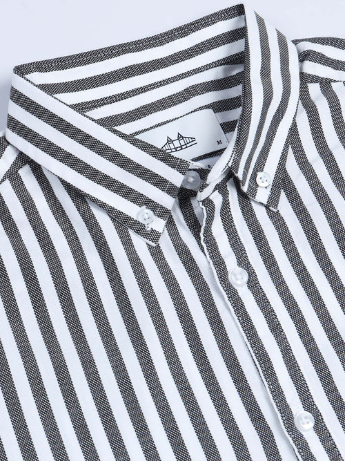 Men Stripes  Black Shirts