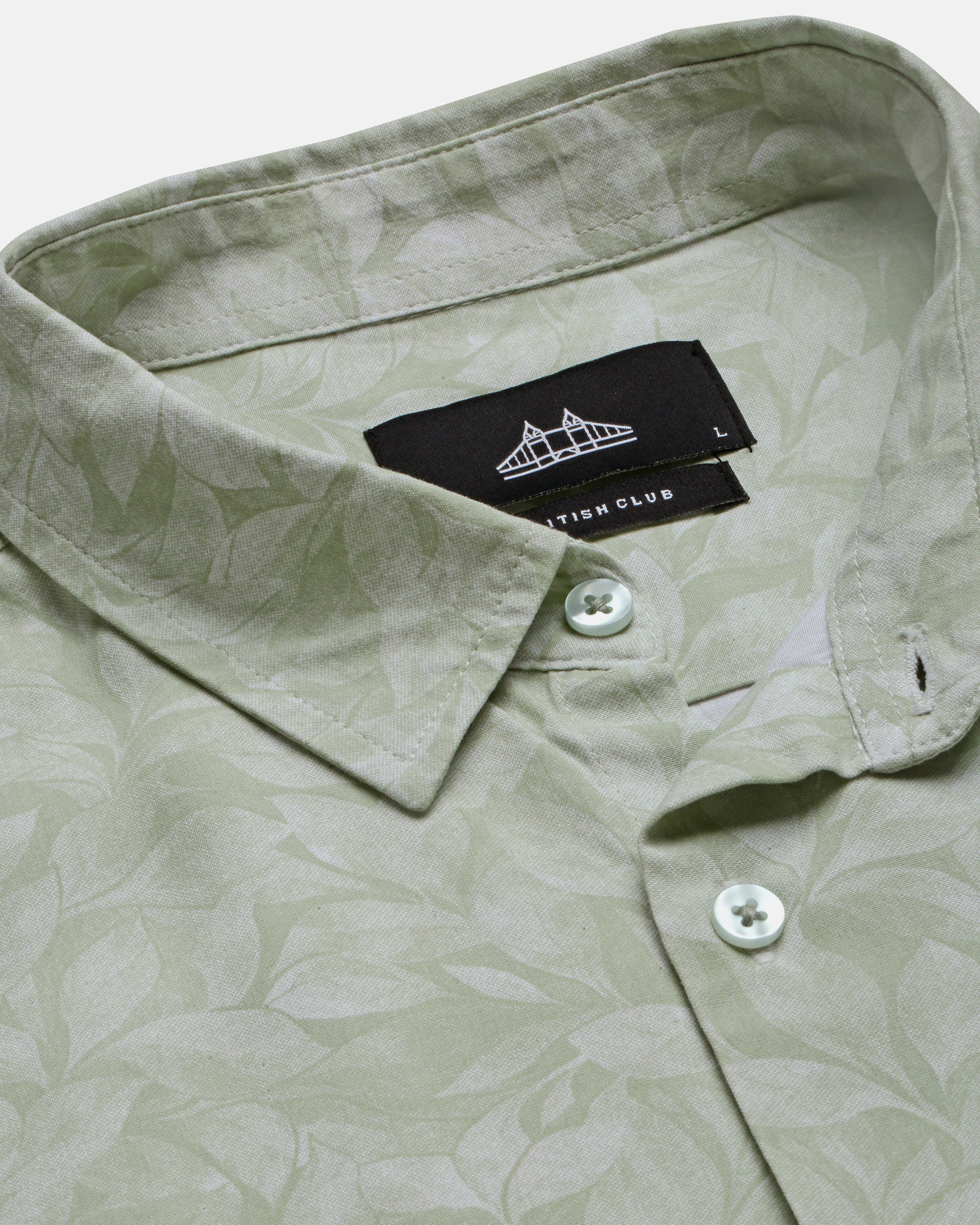 Men Smart Slim Fit Floral Printed Spread Collar Cotton Casual Shirt