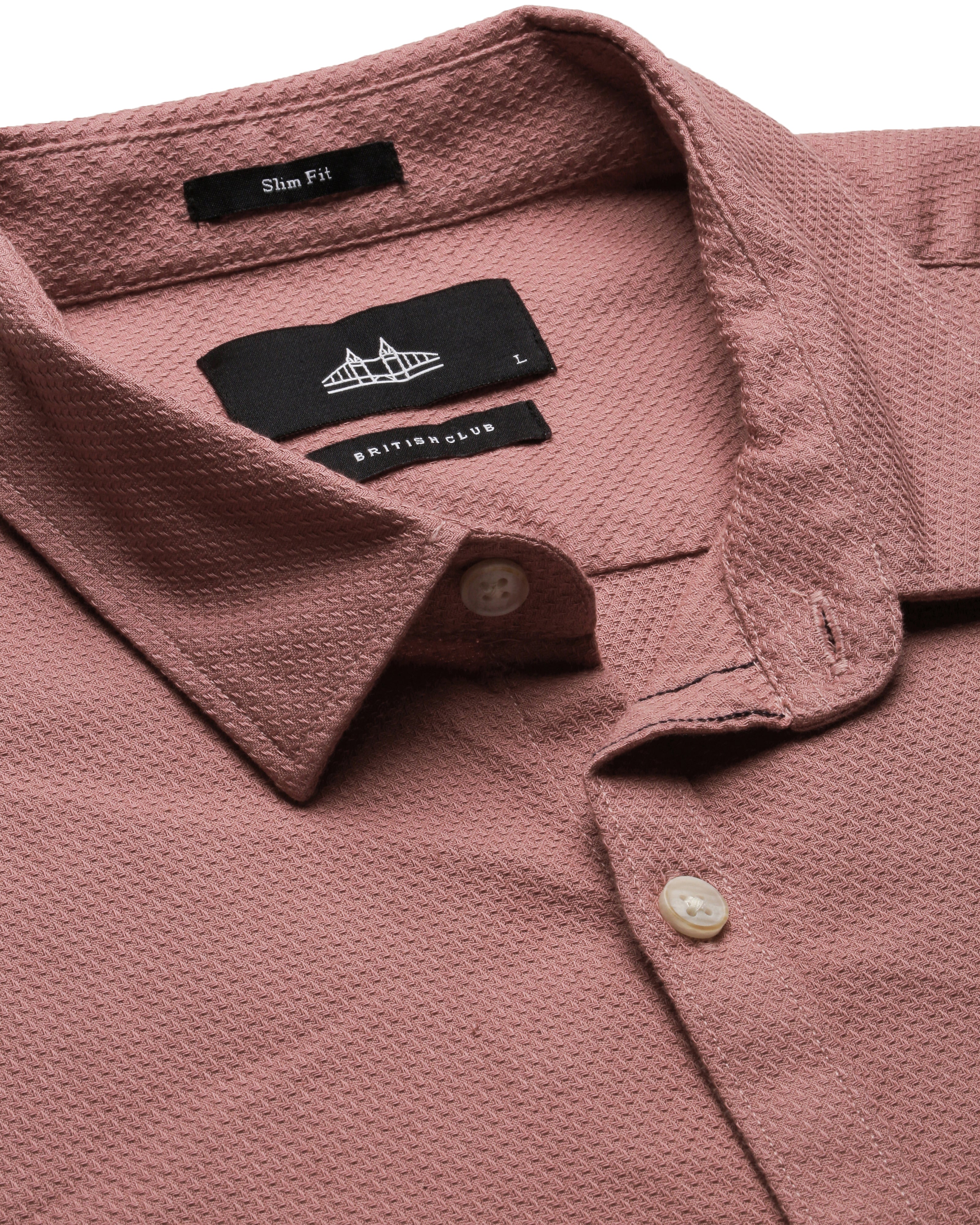 mauve Self Design Dobby Shirt