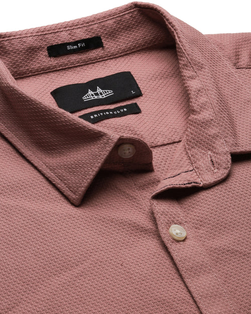 mauve Self Design Dobby Shirt