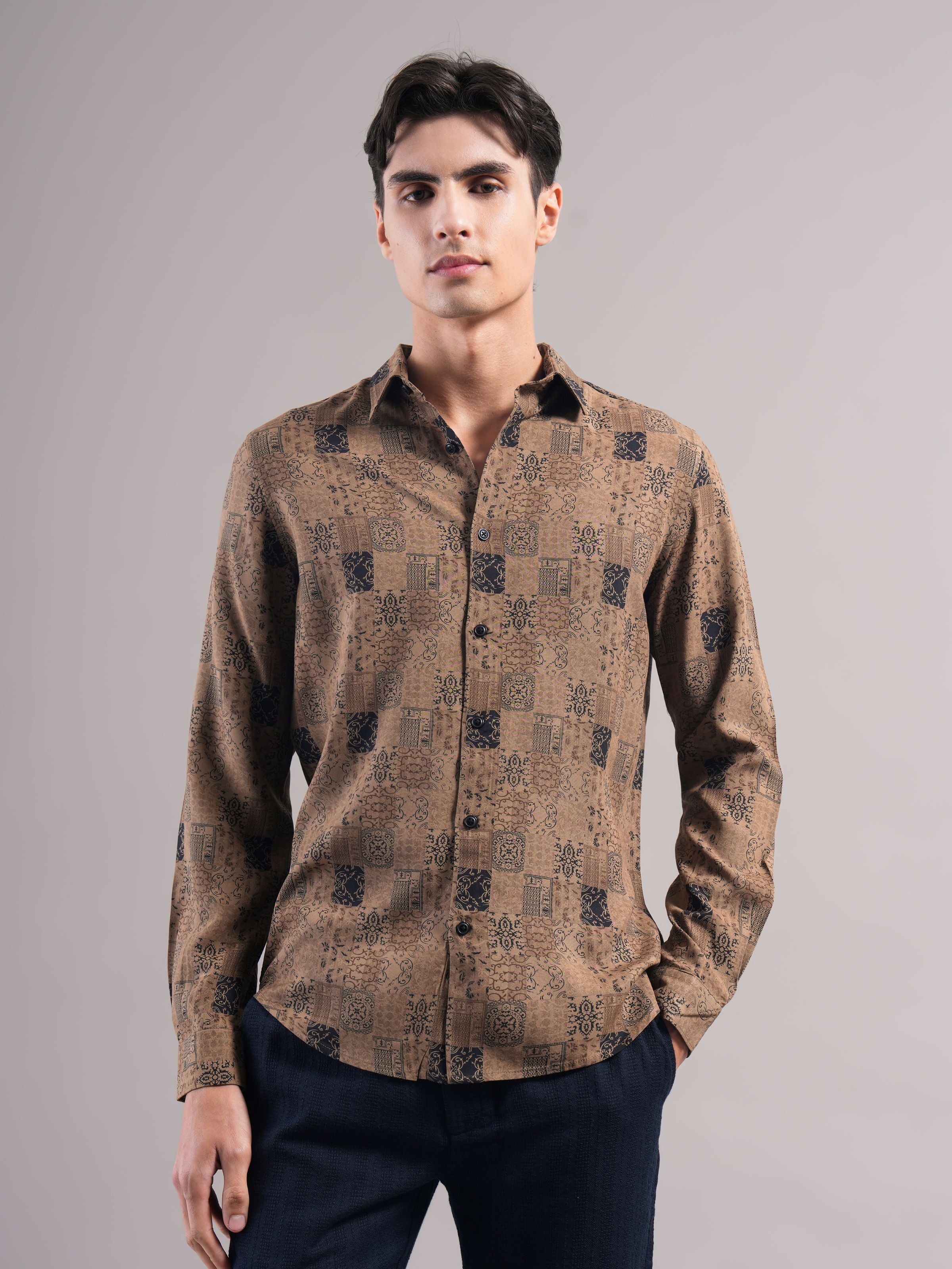 Men Printed Slim Fit Shirt