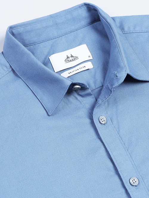 Men Premium Blue Oxford Solid
