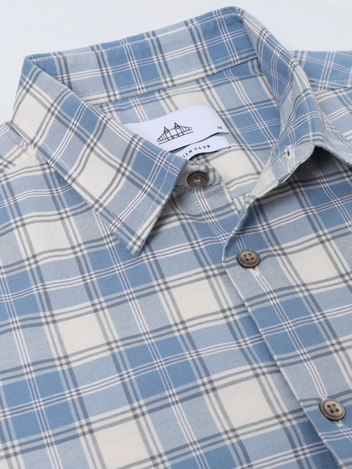 Men Smart Slim Fit Checked Casual Shirt
