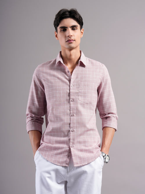 Men Smart Slim Fit Checked Casual Shirt