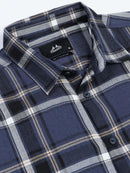 Men Navy Checks Shirt