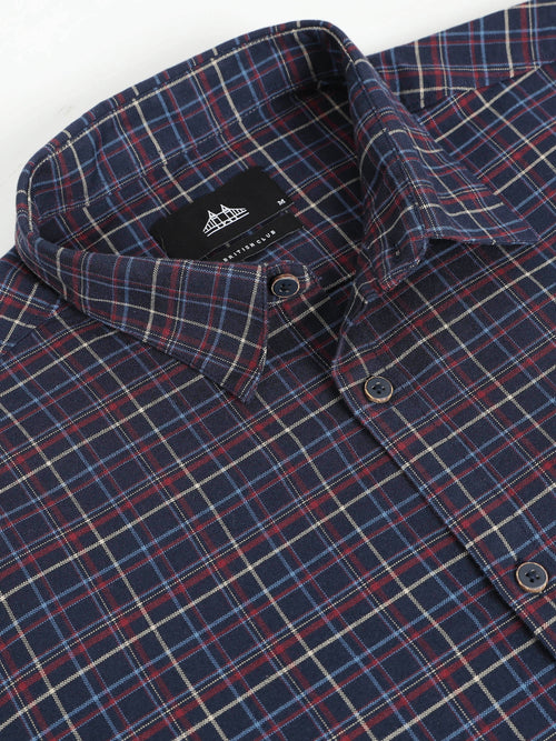 Men Smart Slim Fit Checked Casual Shirt