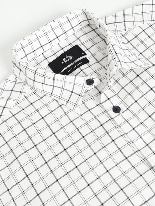 Men Smart Slim Fit Windowpane Checks Checked Casual Shirt