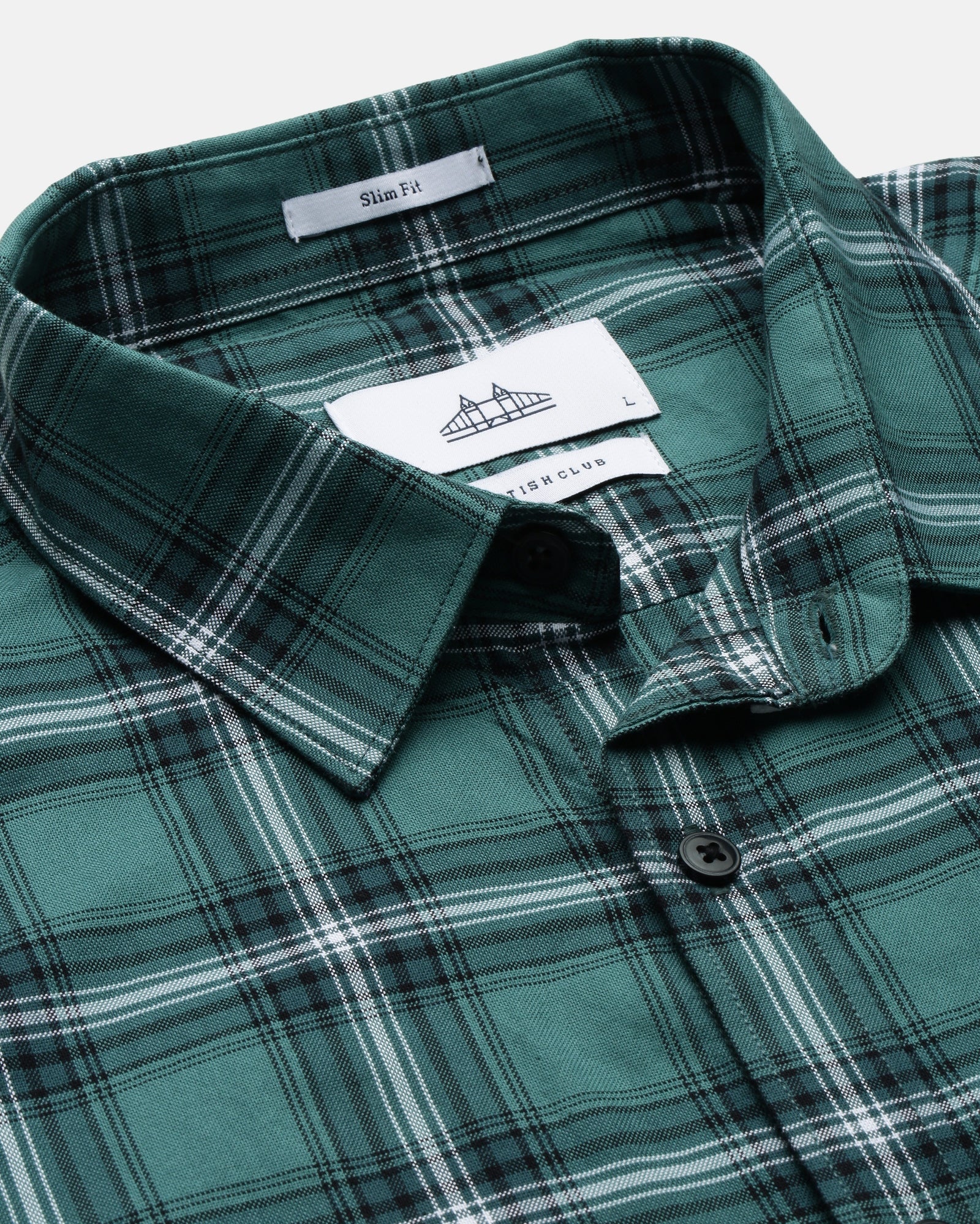 Green Slim fit Checks Casual Shirt