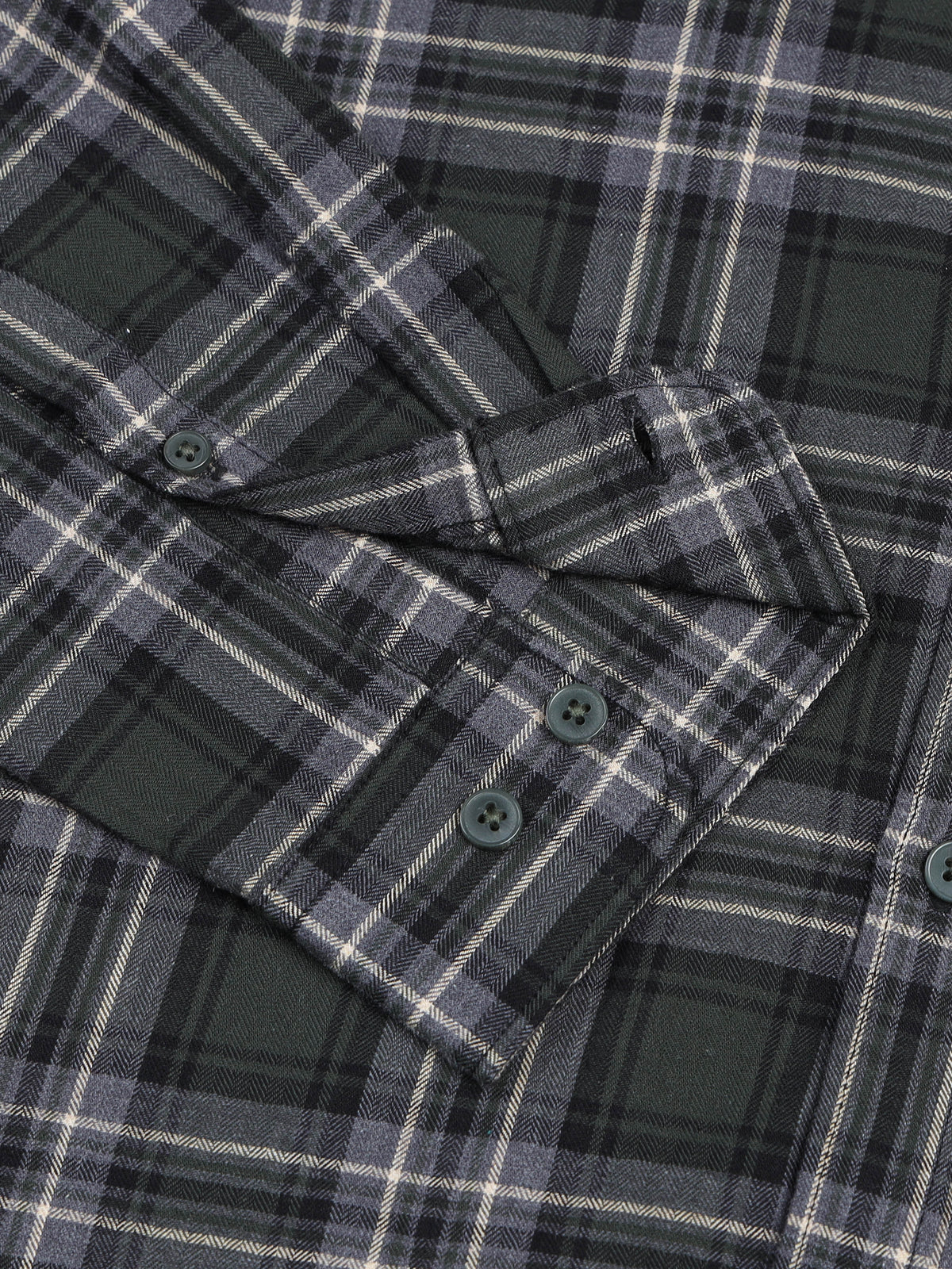 Men's Melange Twill Olive Checks Shirts