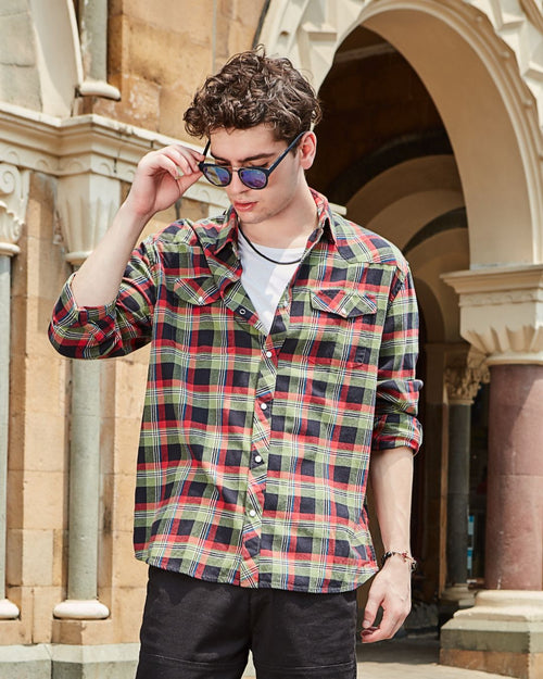 Men Checked Relax Fit Shirt