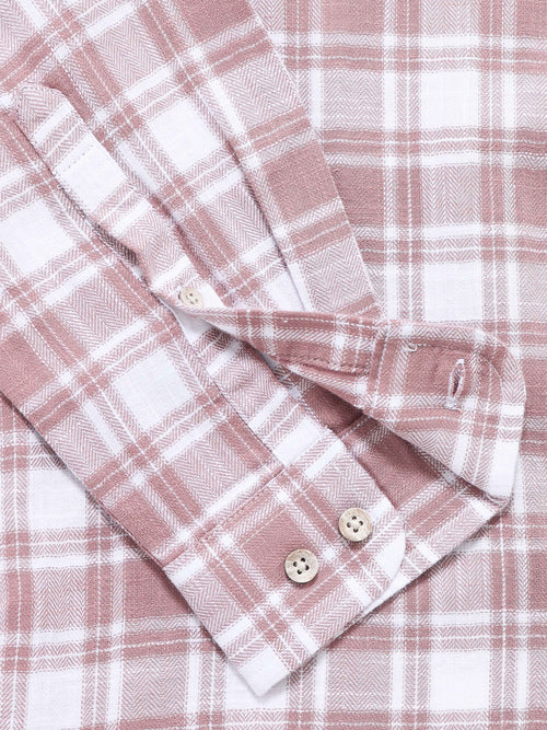 Men's Slub Herringbone Checks Shirt