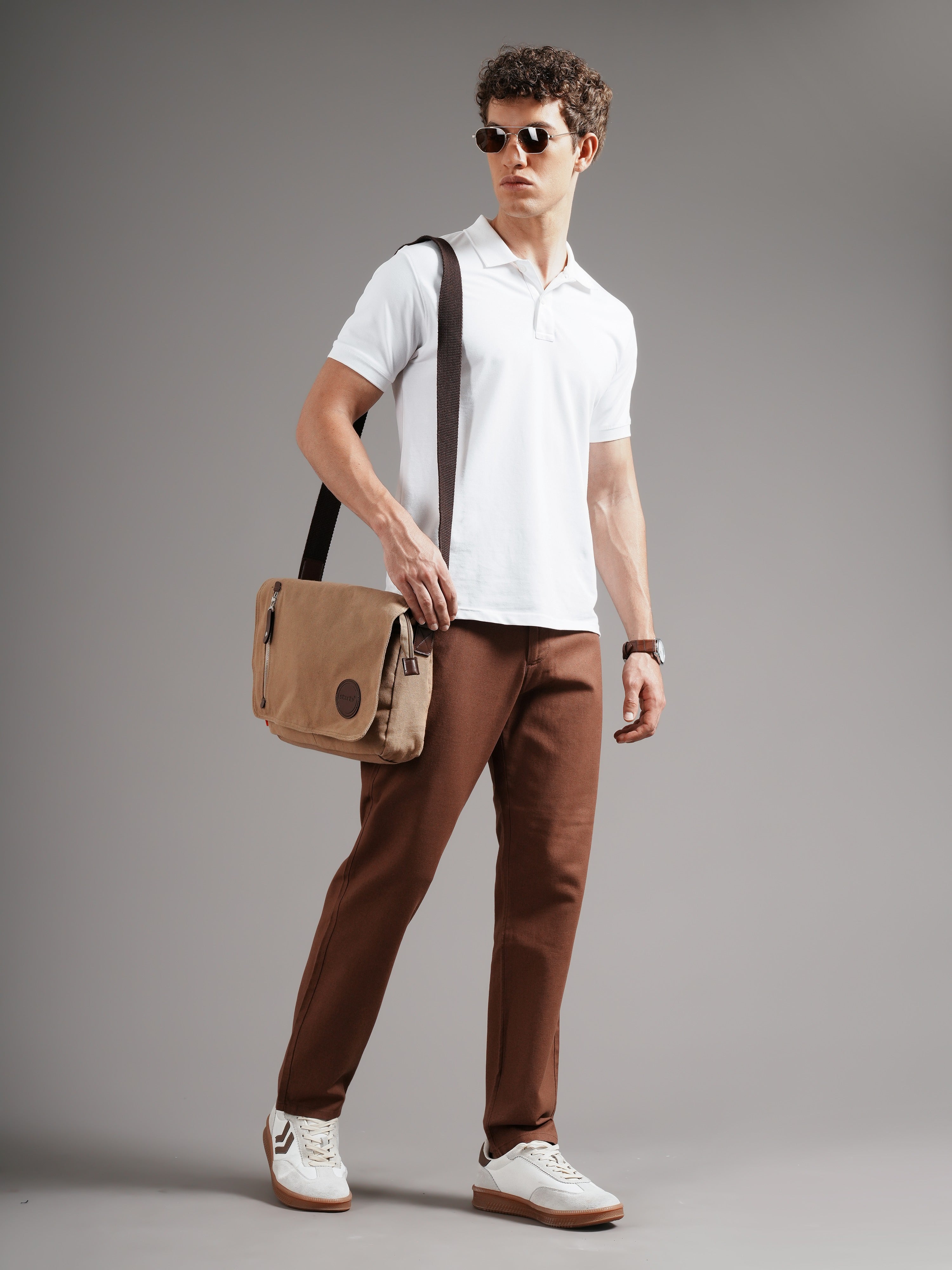 Men Tailored Low-Rise Trousers