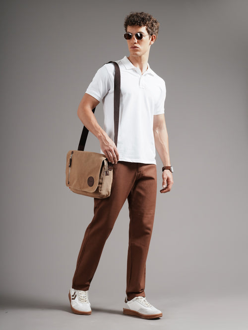 Men Tailored Low-Rise Trousers