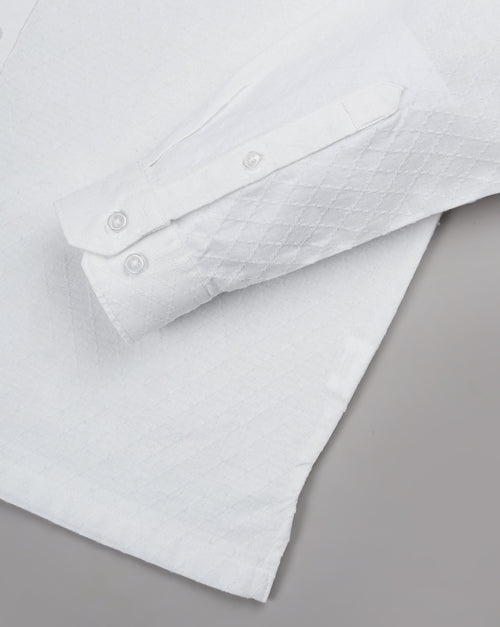 MEN'S SELF DESIGN REGULAR FIT SHIRT